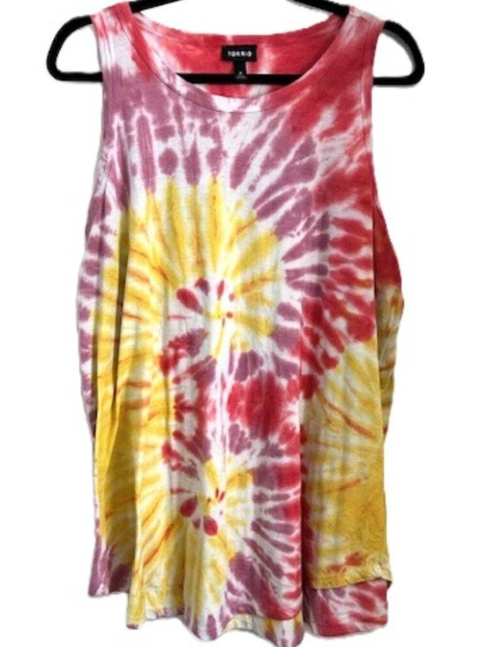 Torrid Tie Dye Tank Top Size 2 18/20 2X Red Purple Yellow White